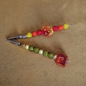 D&D Dice ATM Card + Bracelet Helper Tool, Smoker's Roach Clip, Long Nail Assist